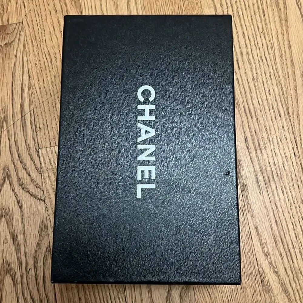 CHANEL VINTAGE INTERLOCKING CC‎ LOGO LAMBSKIN TRIM SLINGBACK SANDALS SIZE 38
